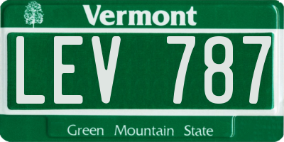 VT license plate LEV787