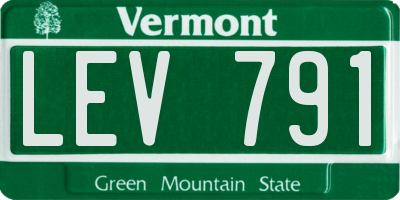VT license plate LEV791