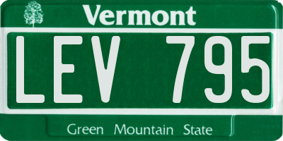 VT license plate LEV795
