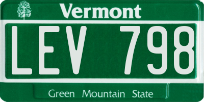 VT license plate LEV798