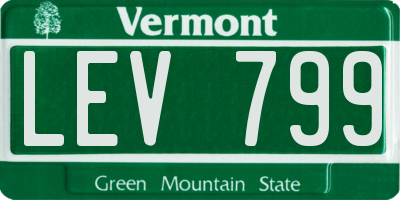 VT license plate LEV799