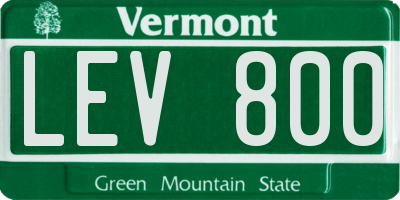 VT license plate LEV800