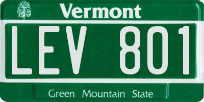 VT license plate LEV801