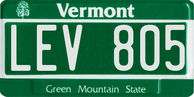 VT license plate LEV805