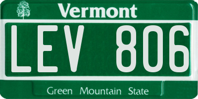 VT license plate LEV806