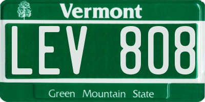VT license plate LEV808