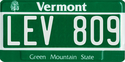 VT license plate LEV809