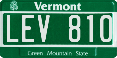 VT license plate LEV810