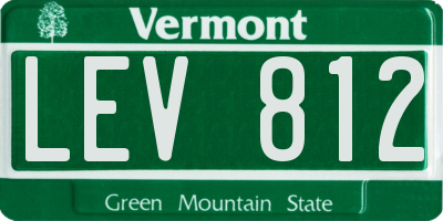 VT license plate LEV812
