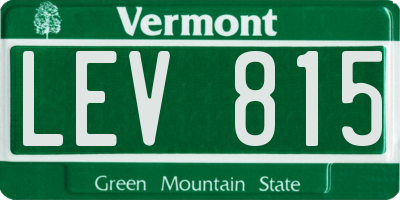 VT license plate LEV815