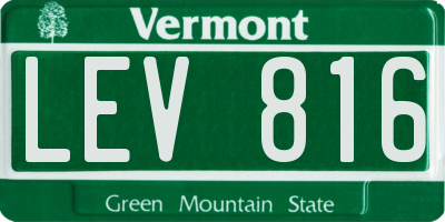 VT license plate LEV816