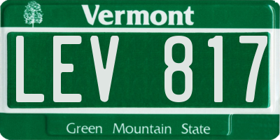 VT license plate LEV817
