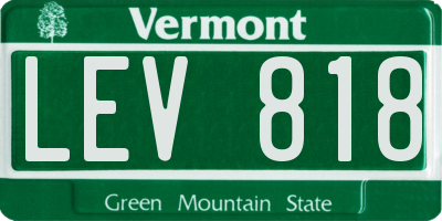 VT license plate LEV818