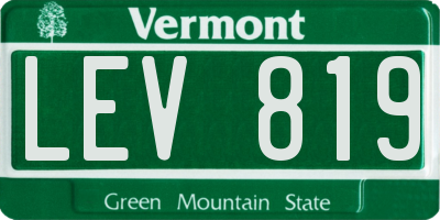 VT license plate LEV819