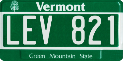 VT license plate LEV821