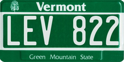 VT license plate LEV822