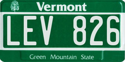 VT license plate LEV826
