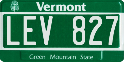VT license plate LEV827