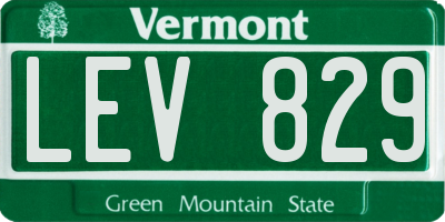 VT license plate LEV829