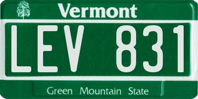 VT license plate LEV831