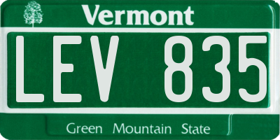 VT license plate LEV835