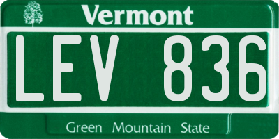 VT license plate LEV836