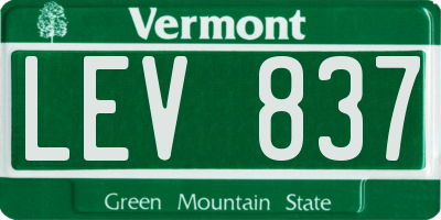 VT license plate LEV837