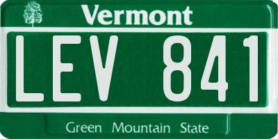 VT license plate LEV841