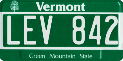 VT license plate LEV842