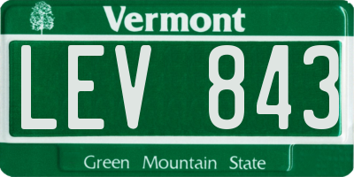VT license plate LEV843