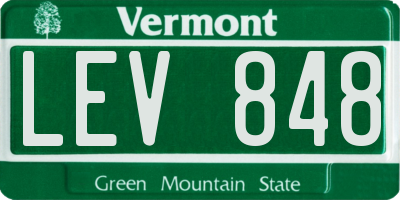 VT license plate LEV848