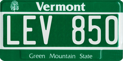 VT license plate LEV850