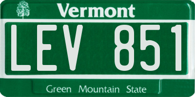 VT license plate LEV851