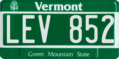 VT license plate LEV852