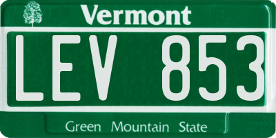 VT license plate LEV853