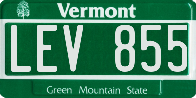 VT license plate LEV855