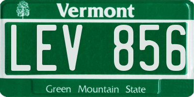 VT license plate LEV856