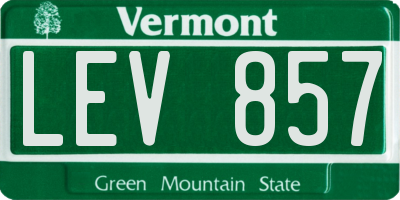 VT license plate LEV857