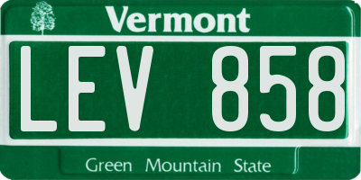 VT license plate LEV858