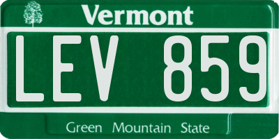 VT license plate LEV859