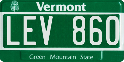 VT license plate LEV860