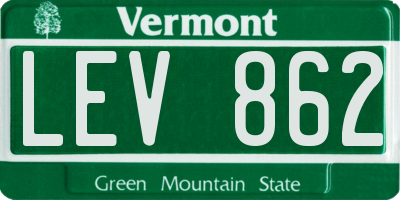 VT license plate LEV862