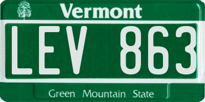 VT license plate LEV863