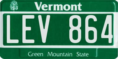 VT license plate LEV864