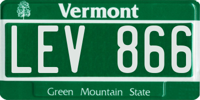 VT license plate LEV866