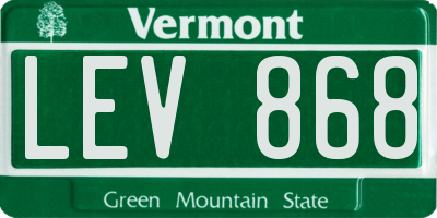 VT license plate LEV868