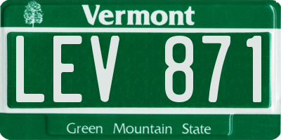 VT license plate LEV871