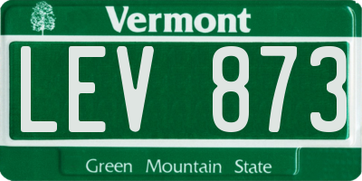 VT license plate LEV873