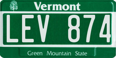 VT license plate LEV874