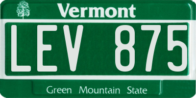 VT license plate LEV875
